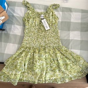 Green floral dress